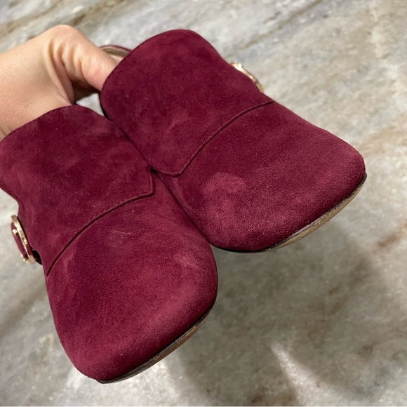 TORY BURCH Tess Loafer Pump Burgundy Suede Women’s 6M - Picture 9 of 13